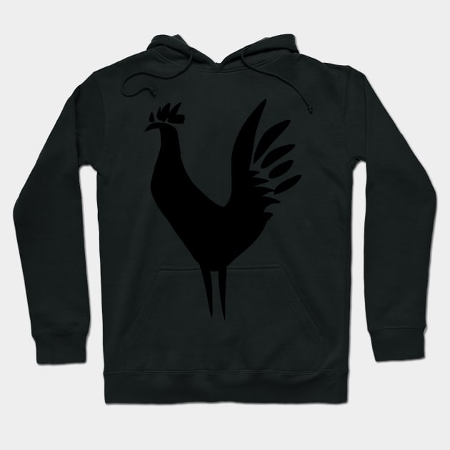 Black Rooster Tribal Chicken Hoodie by Griffelkinn